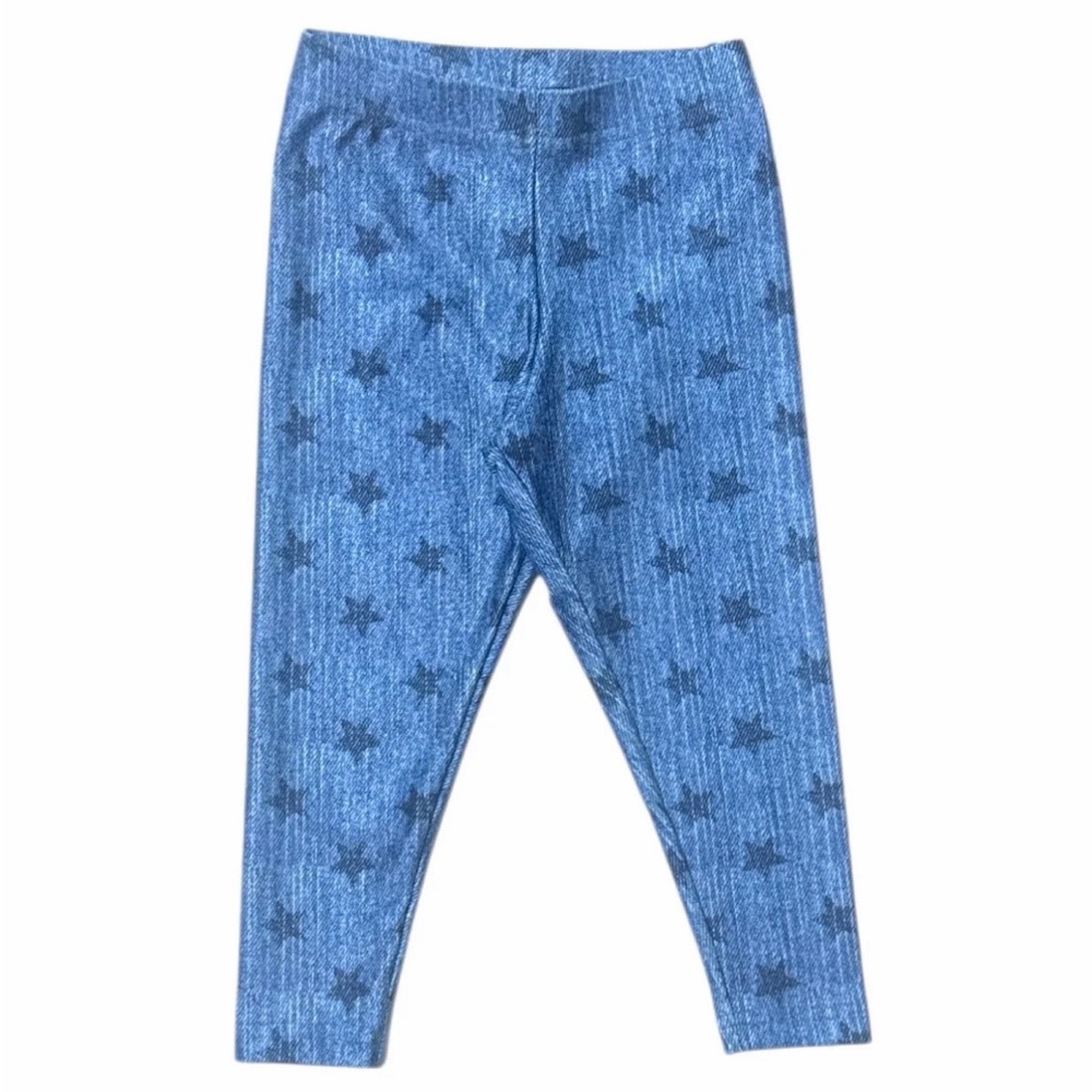 Terez Denim Blue Star Pattern Kids Leggings